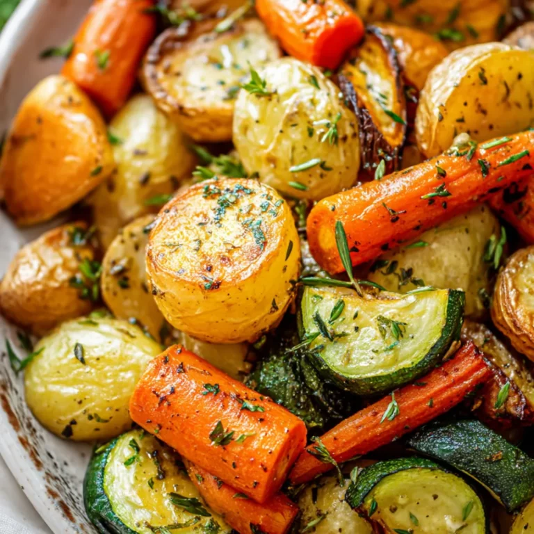 Garlic Herb Roasted Potatoes Carrots and Zucchini