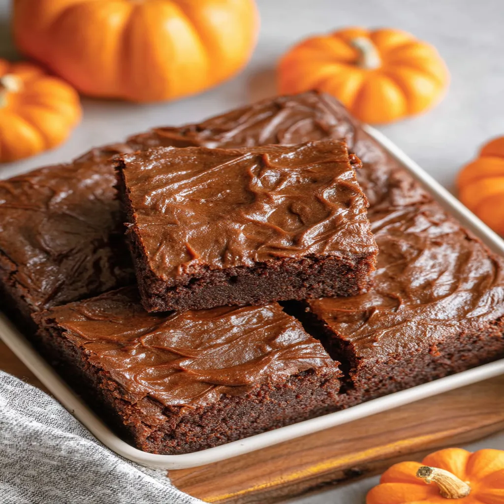 Fudgy Pumpkin Brownies 2 Ingredients