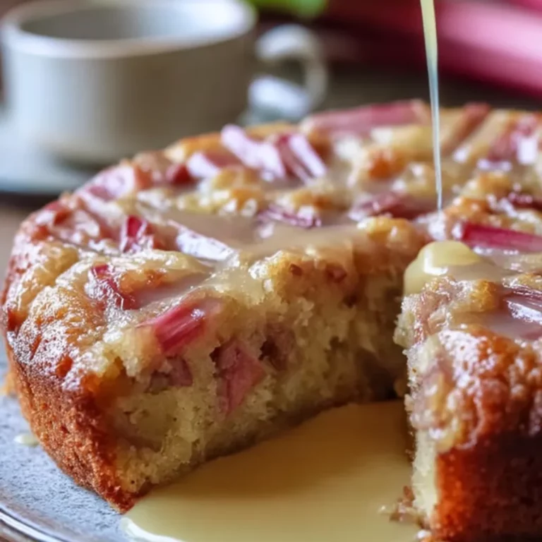 Rhubarb Cake With Butter Sauce