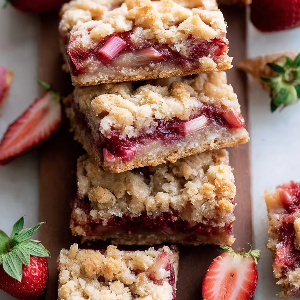 Strawberry Rhubarb Crumb Bars