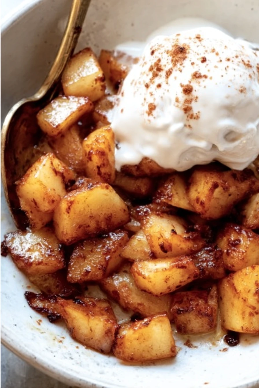 air fryer apples, cinnamon-spiced, crispy, sweet, healthy dessert option