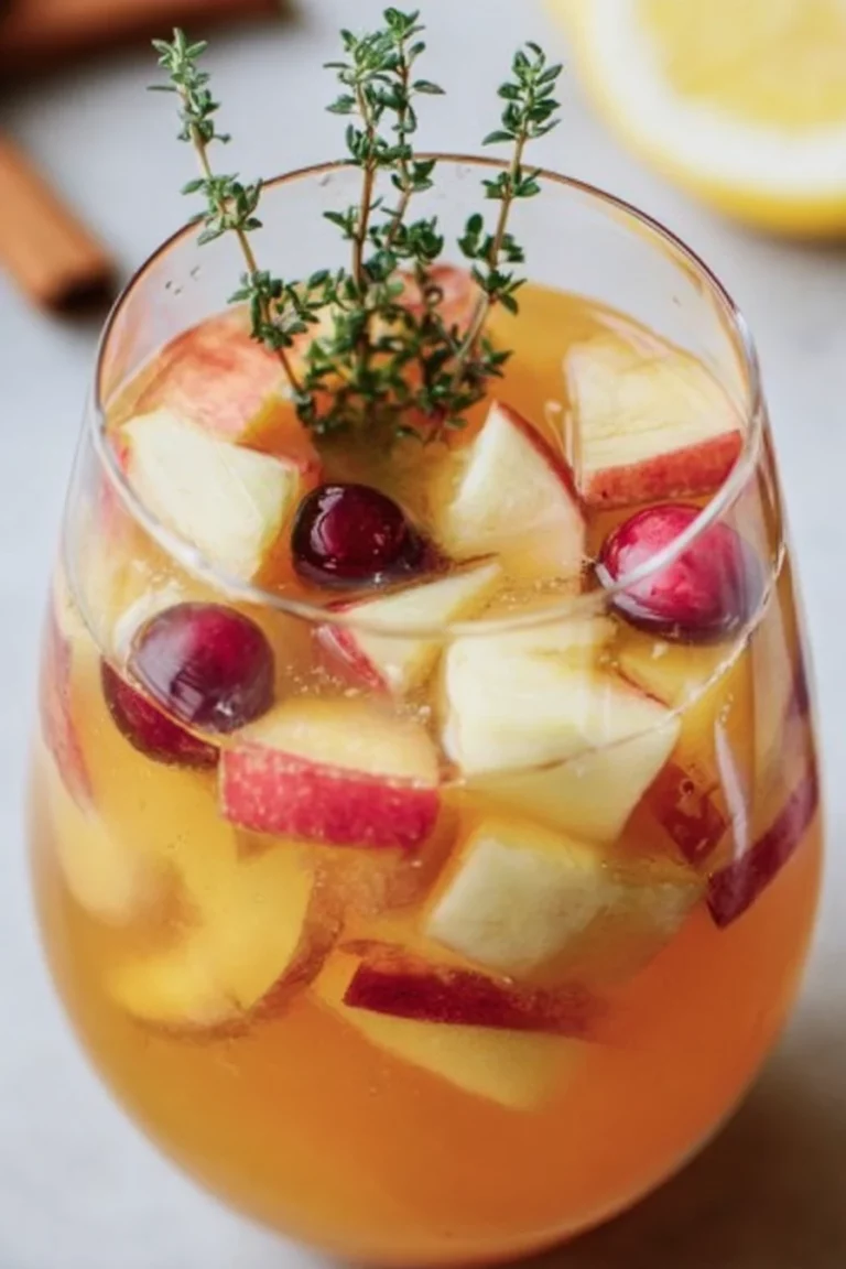 apple cider sangria, refreshing fall beverage, crisp apples, aromatic spices, festive drink