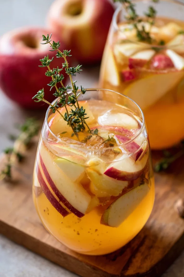 Apple Cider Sangria, Prosecco, refreshing, fruity, bubbly, autumnal flavors