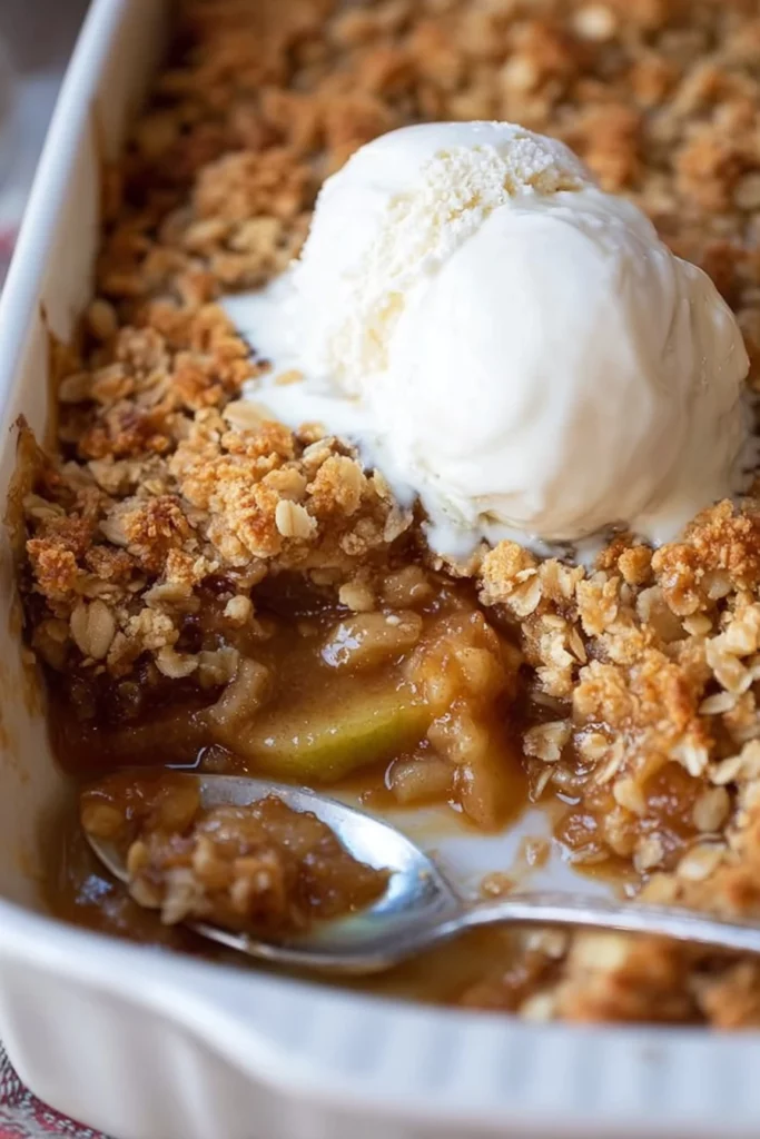 apple crisp, best ever, delicious, crunchy, cinnamon-spiced, mouth-watering, baked perfection