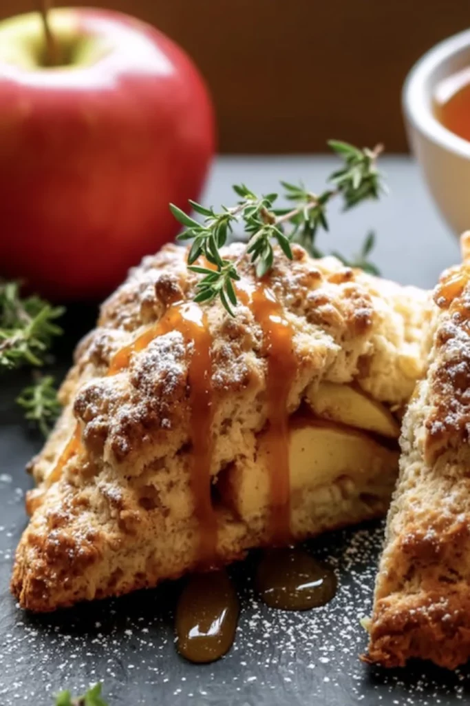apple scone recipe, delicious, homemade, cinnamon, golden brown, mouthwatering, baked, fresh
