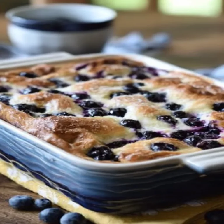 blueberry buttermilk pancake casserole, delicious, fruity, fluffy, indulgent
