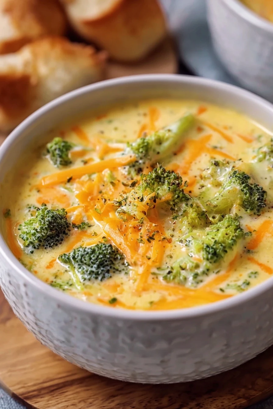 broccoli cheddar soup, creamy, cheesy, comforting, warm, nutritious, savory
