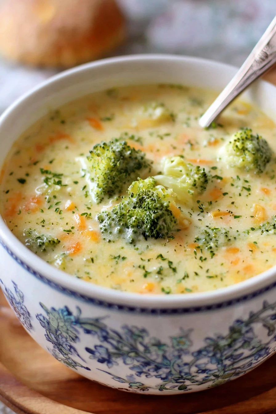 broccoli, cauliflower, cheese soup, creamy, comforting, flavorful, nutritious