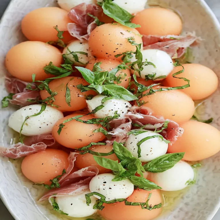 cantaloupe, mozzarella, caprese salad, refreshing, colorful, summer, appetizing