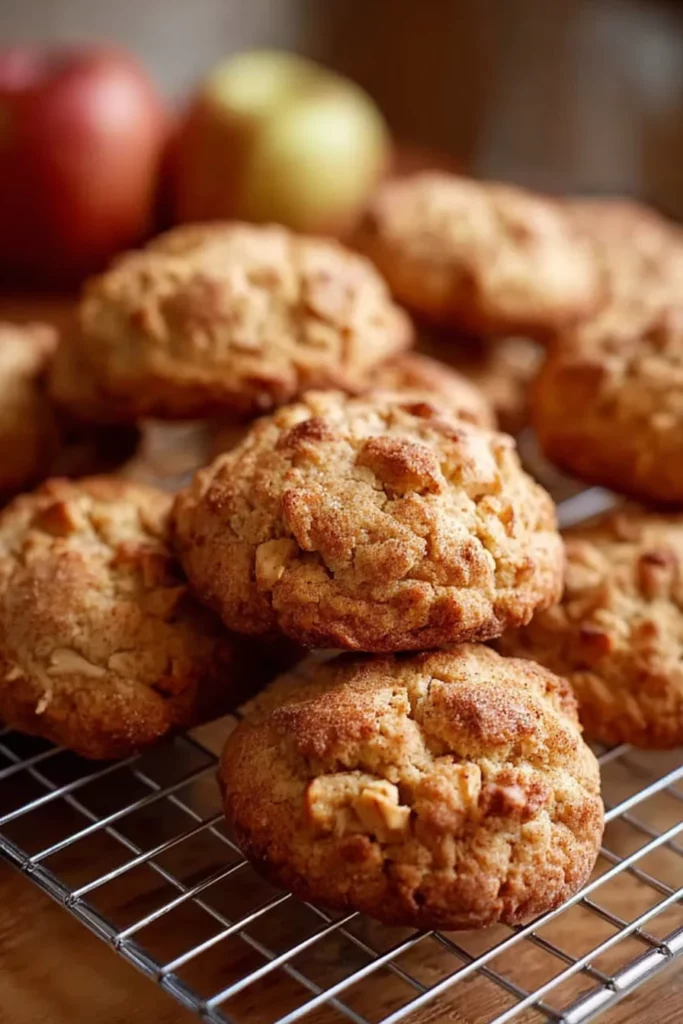 cinnamon applesauce cookies, spiced, chewy, delicious, homemade, fall treat