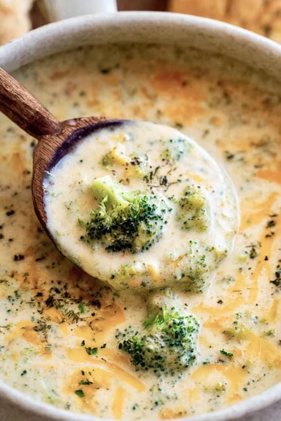 creamy broccoli cheddar soup, comforting, cheesy, hearty, nutritious