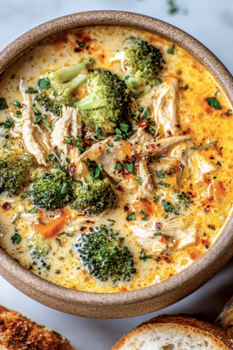 Crockpot Cheesy Chicken Broccoli Soup recipe step-by-step guide