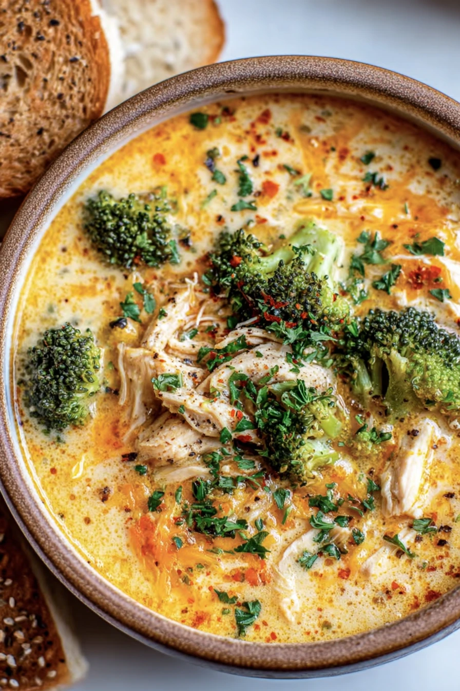 Crockpot Cheesy Chicken Broccoli Soup recipe step-by-step guide