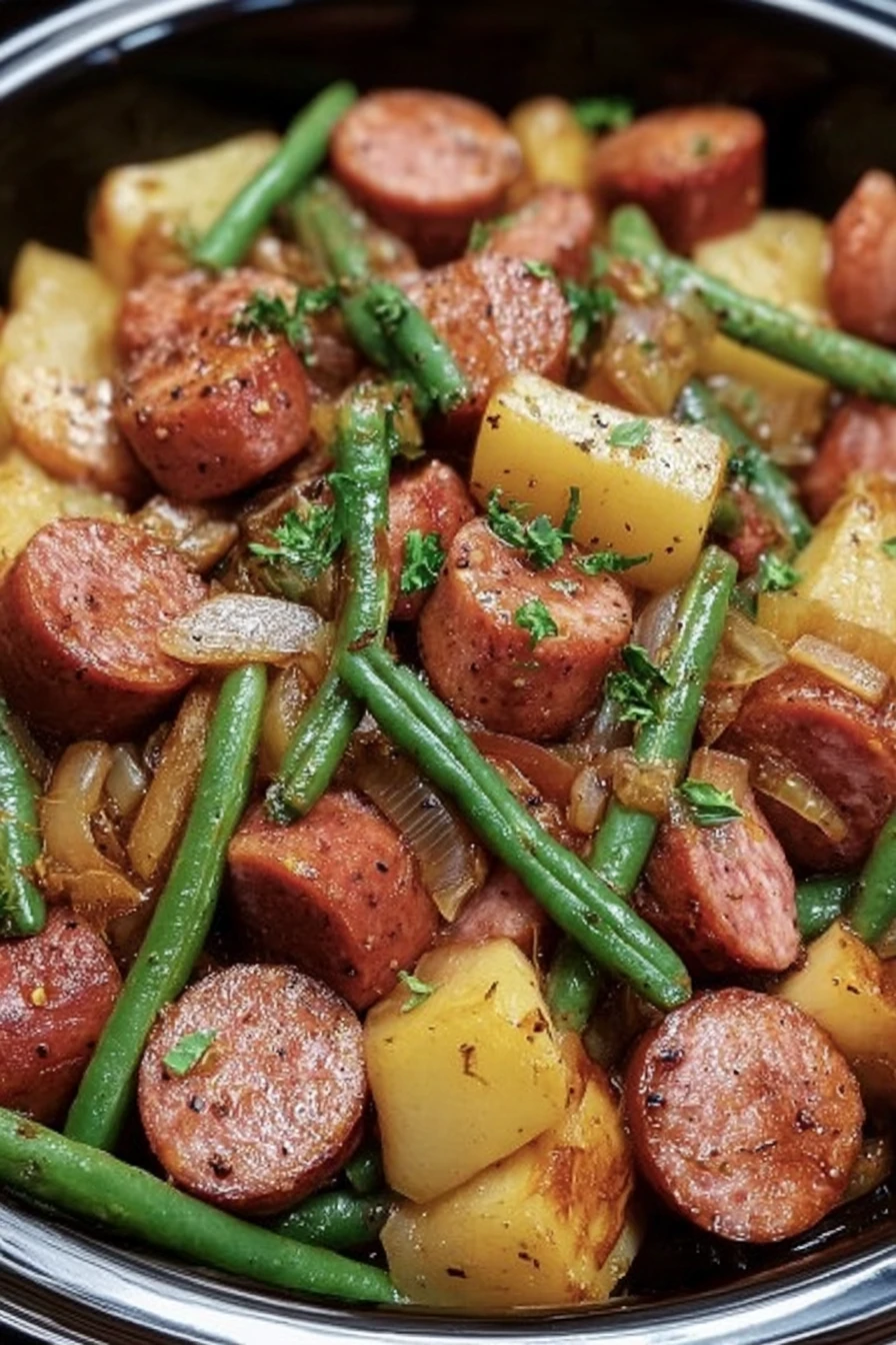 Crockpot Kielbasa and Green Beans recipe step-by-step guide