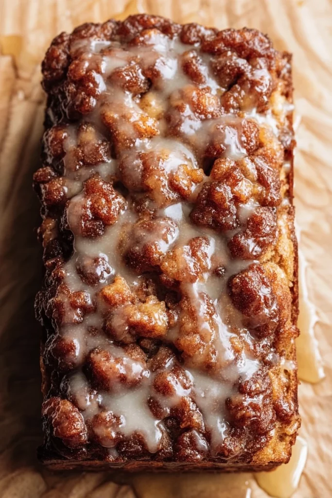 Amish apple fritter bread, cinnamon-spiced, moist, delicious, homemade
