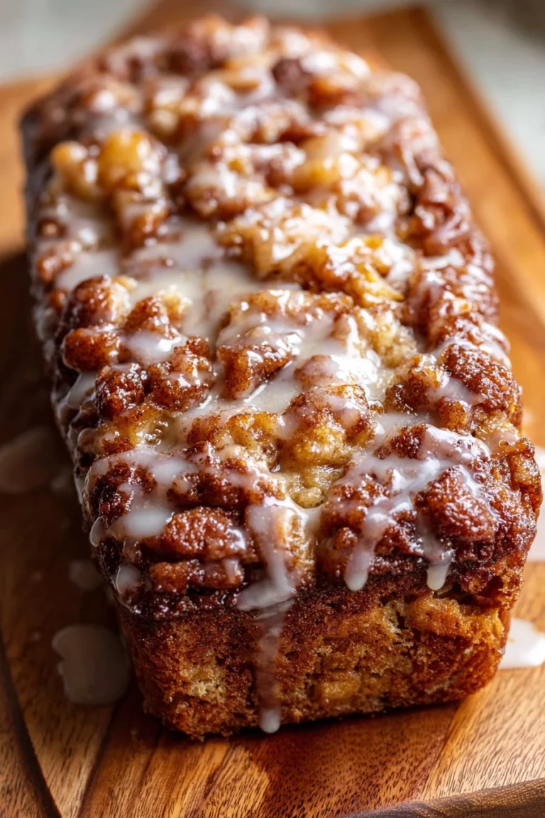 Amish, Apple Fritter Bread, moist, cinnamon-spiced, glazed, delicious
