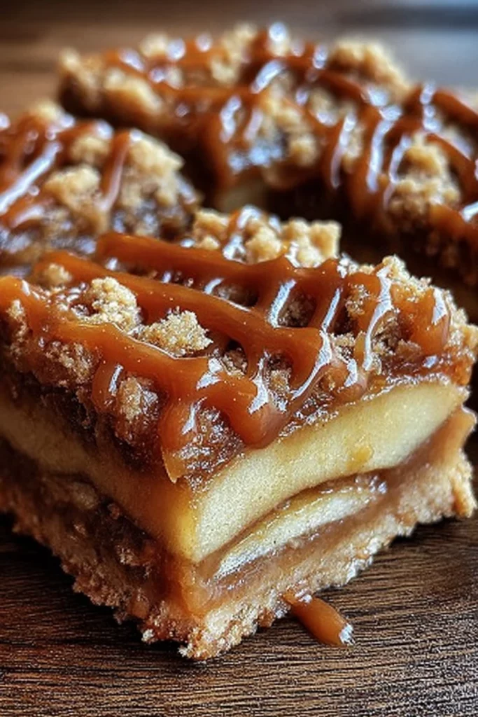 caramel apple crumble bars, easy recipe, delicious, sweet, crunchy, autumn flavors