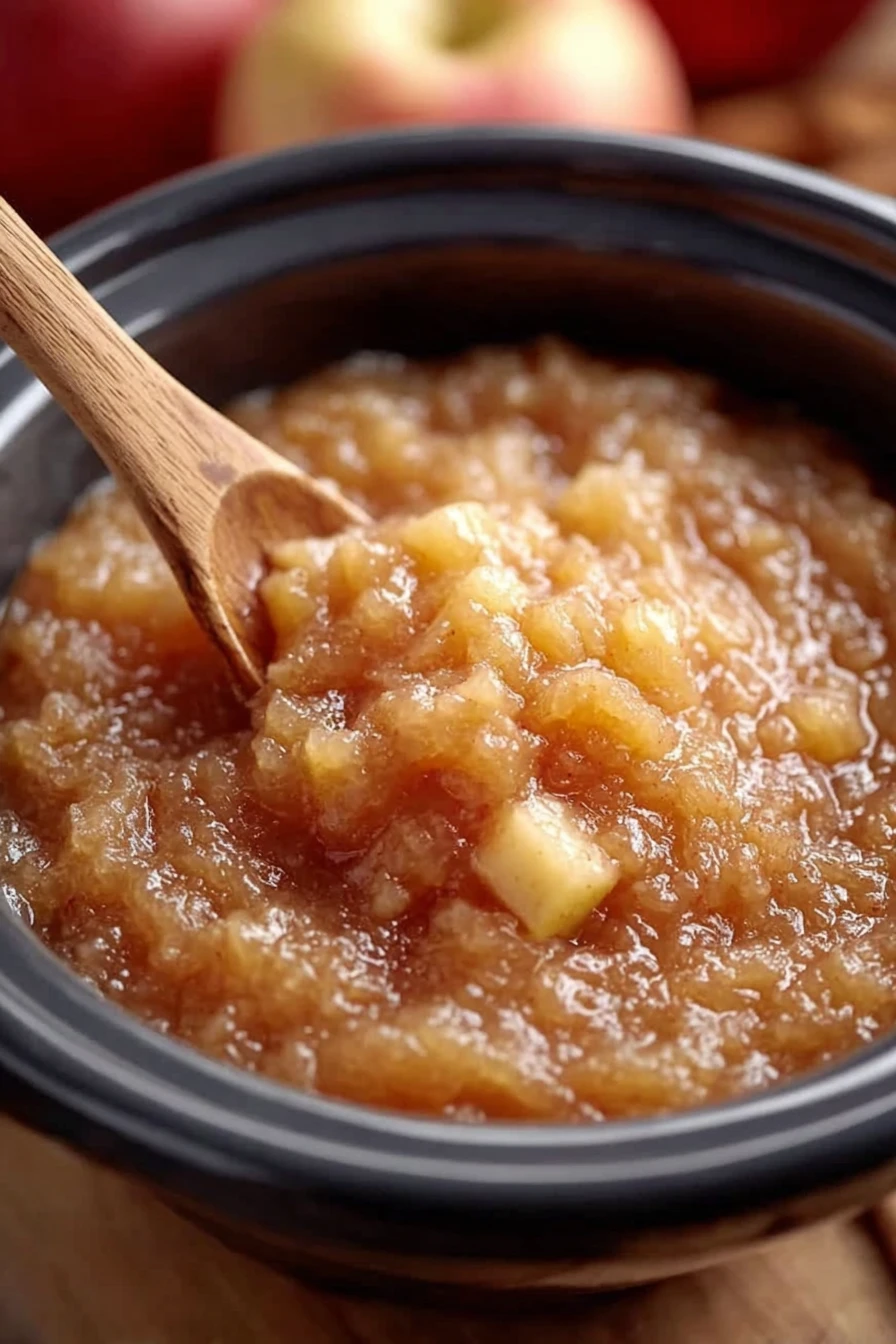 crockpot applesauce, easy recipe, cinnamon, sweet, homemade, slow-cooked, delicious, healthy