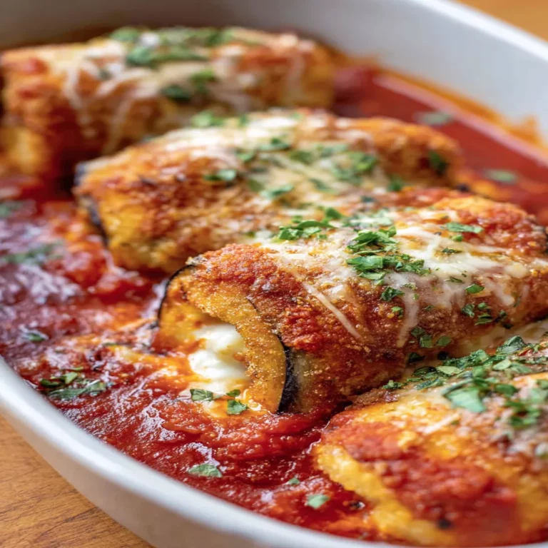 Eggplant Rollatini, savory, cheesy, flavorful, Italian, baked, delicious, gourmet