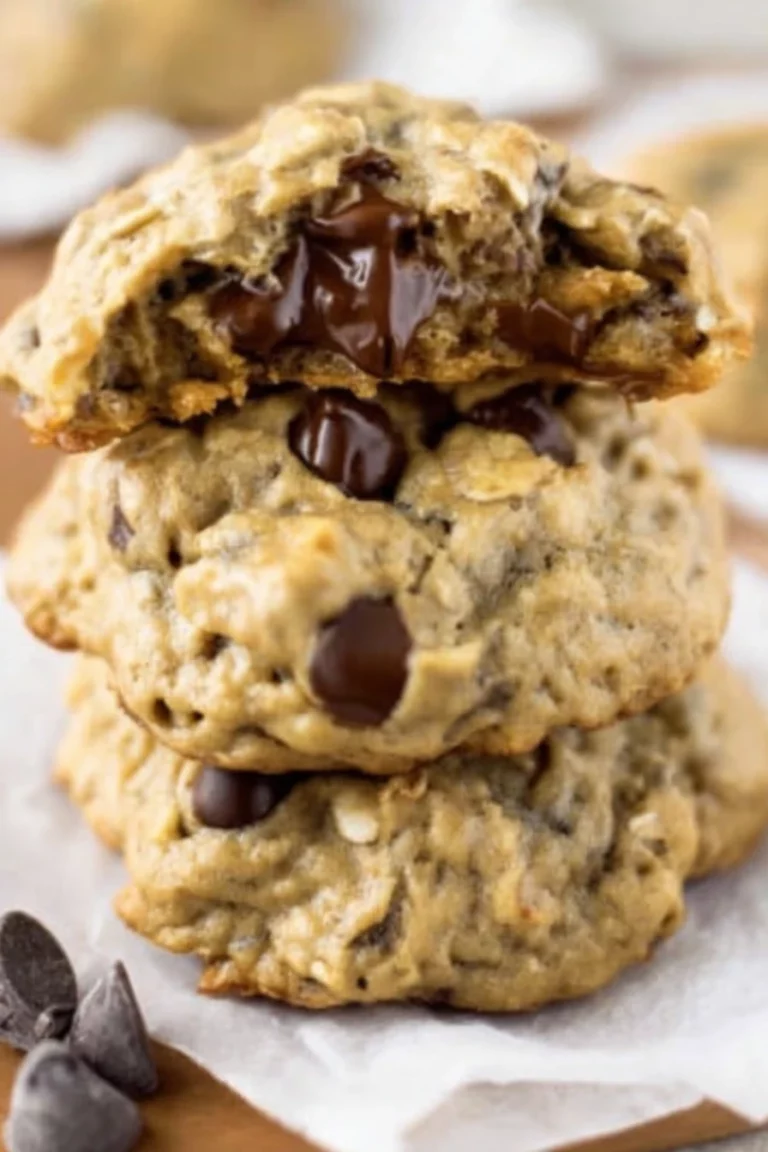 Flourless, Peanut Butter, Oatmeal, Chocolate Chip, Cookies, Chewy, Decadent, Indulgent