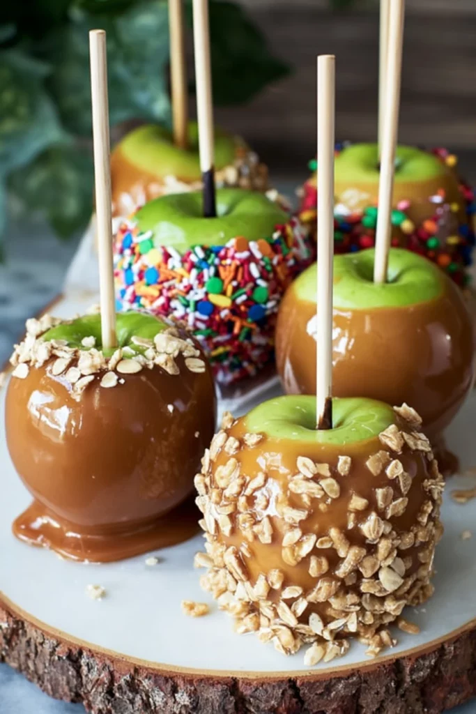 tempting caramel apples, foolproof recipe, sweet, sticky, delicious, fall treat
