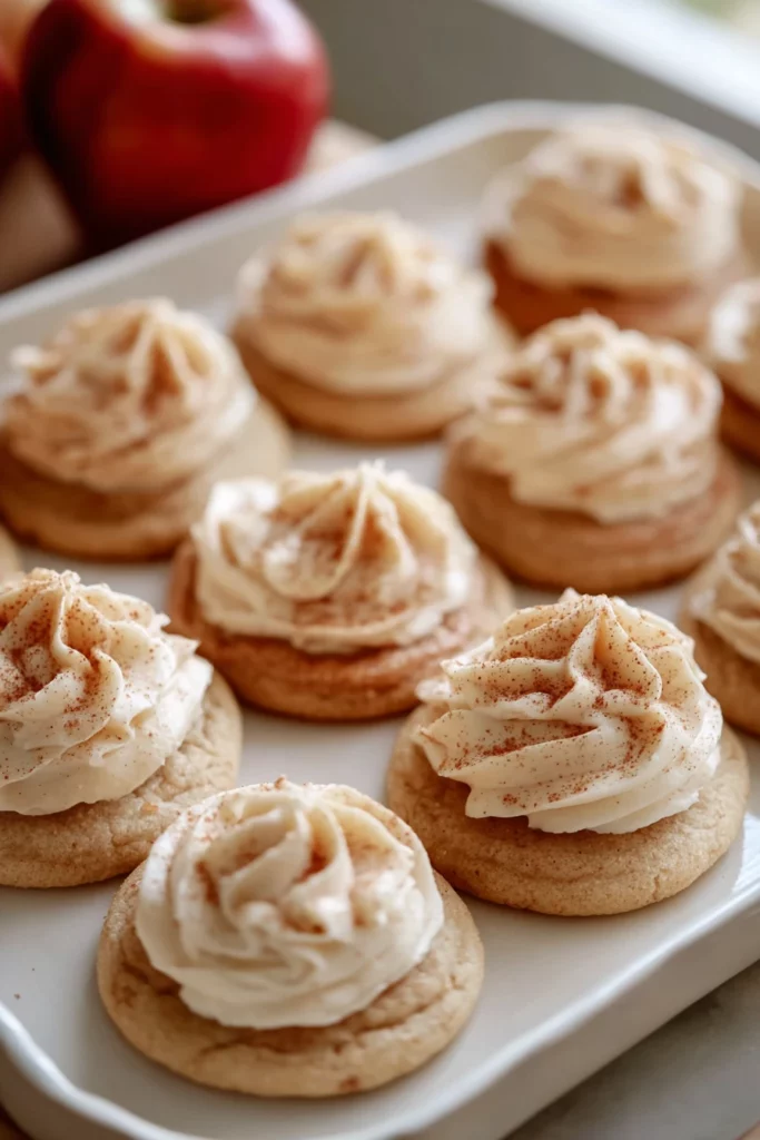 frosted, apple butter, sugar cookies, sweet, delicious, homemade, festive