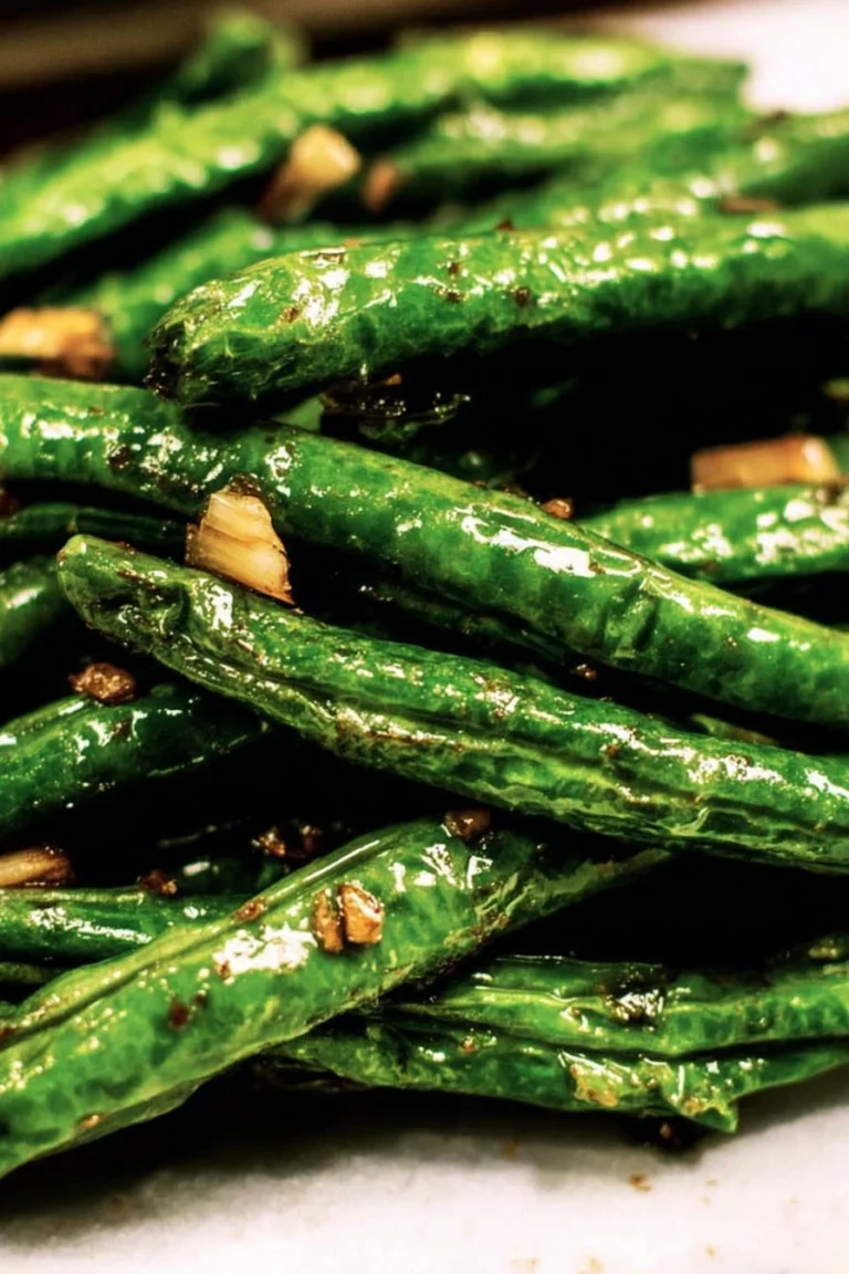 garlic green beans, savory recipe, aromatic seasoning, crispy texture, flavorful side dish
