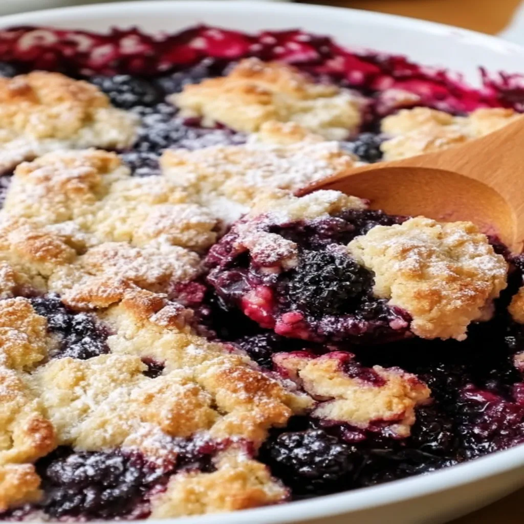 homemade, blackberry cobbler, sweet, juicy, crumbly topping, delicious