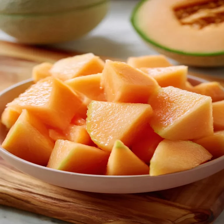 ripe cantaloupe, sweet aroma, firm skin, juicy flesh, vibrant color