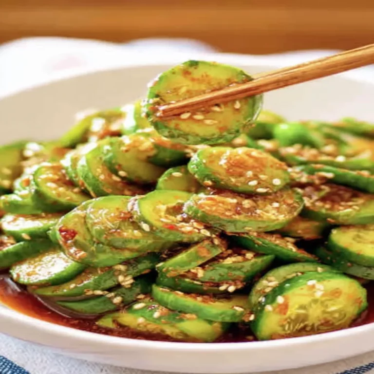 Korean cucumber salad, refreshing, crunchy, tangy, sesame seeds, healthy, appetizing