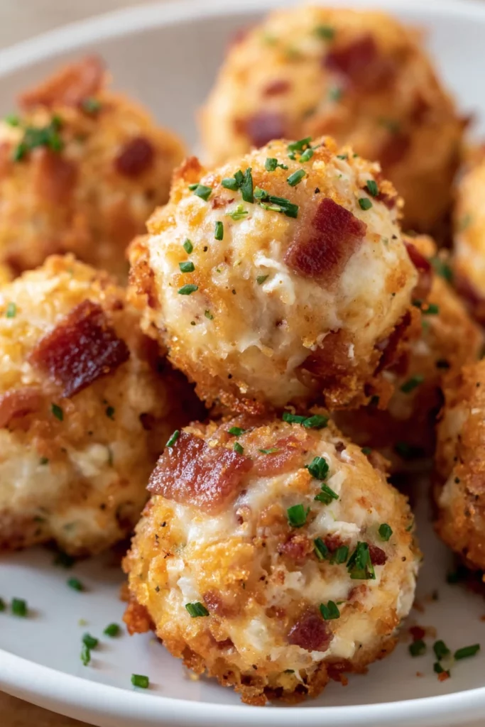 mini bacon ranch cheeseballs, savory, crunchy, flavorful, appetizer, party snack, delicious bite-size, indulgent flavor