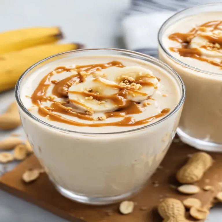 peanut butter banana smoothie, creamy, nutritious, delicious, energizing, blended drink