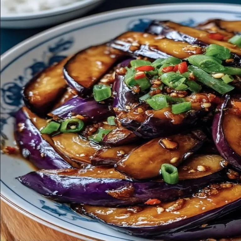 Sautéed Chinese Eggplant, Garlic Sauce, savory, aromatic, tender, flavorful, Asian cuisine, delicious