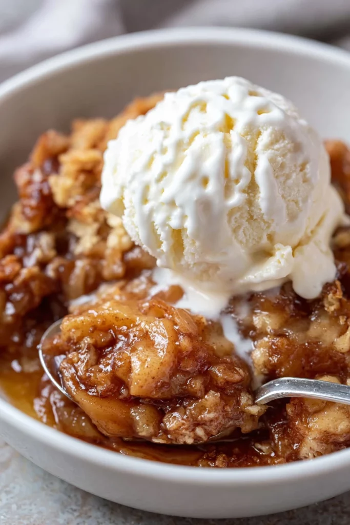 slow cooker, apple crisp recipe, cinnamon-spiced, warm, comforting, fall dessert