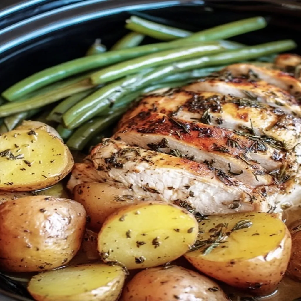 Slow Cooker Chicken, Potatoes & Green Beans recipe step-by-step guide