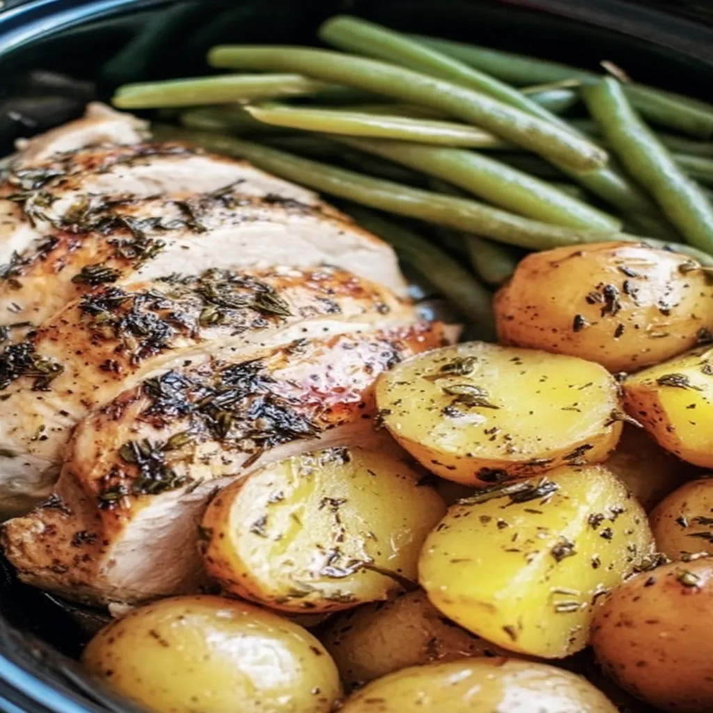 Slow Cooker Chicken, Potatoes & Green Beans recipe step-by-step guide