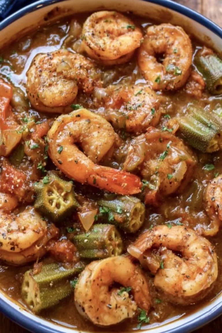 smothered okra, shrimp, savory, flavorful, southern cuisine, delicious