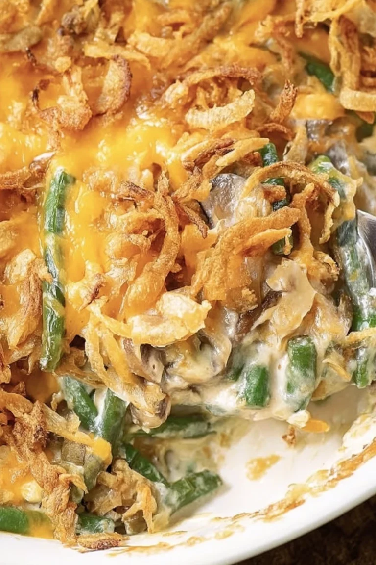 southern, green bean casserole, savory, creamy, comforting, Thanksgiving side dish