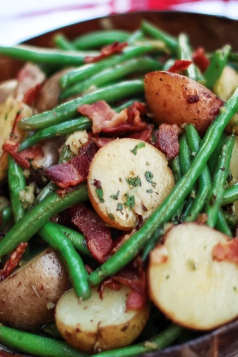 southern, green beans, potatoes, bacon, savory, hearty, flavorful, aromatic