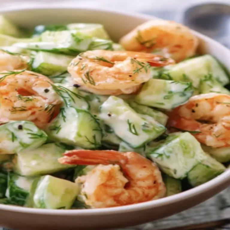 summer salad, shrimp, cucumber, refreshing, light, crunchy, delicious
