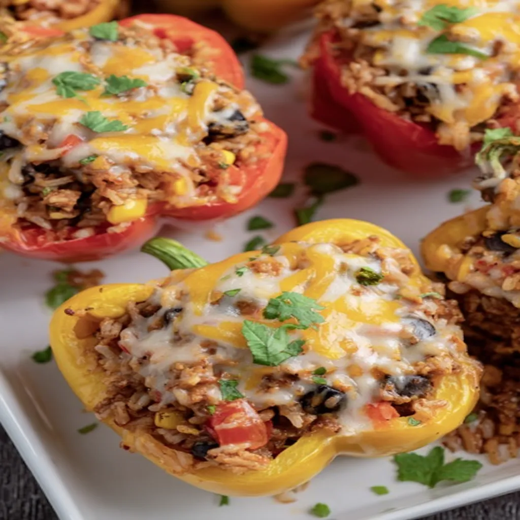 taco stuffed peppers, flavorful, spicy, colorful, Mexican cuisine, delicious