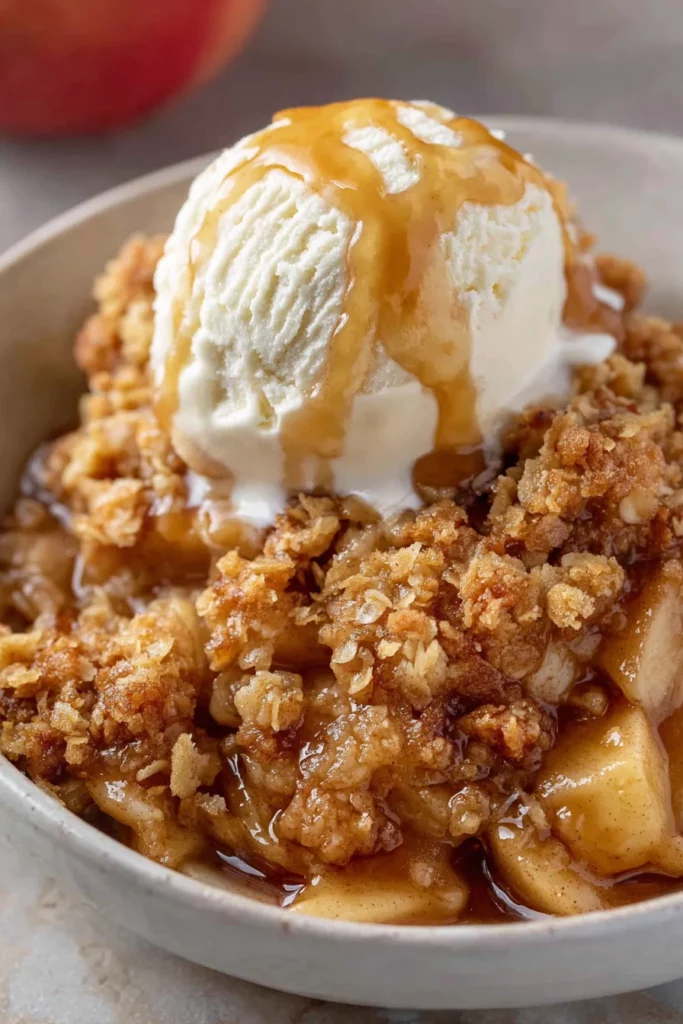 ultimate apple crisp, delicious dessert, sweet and crunchy, cinnamon-spiced, baked perfection