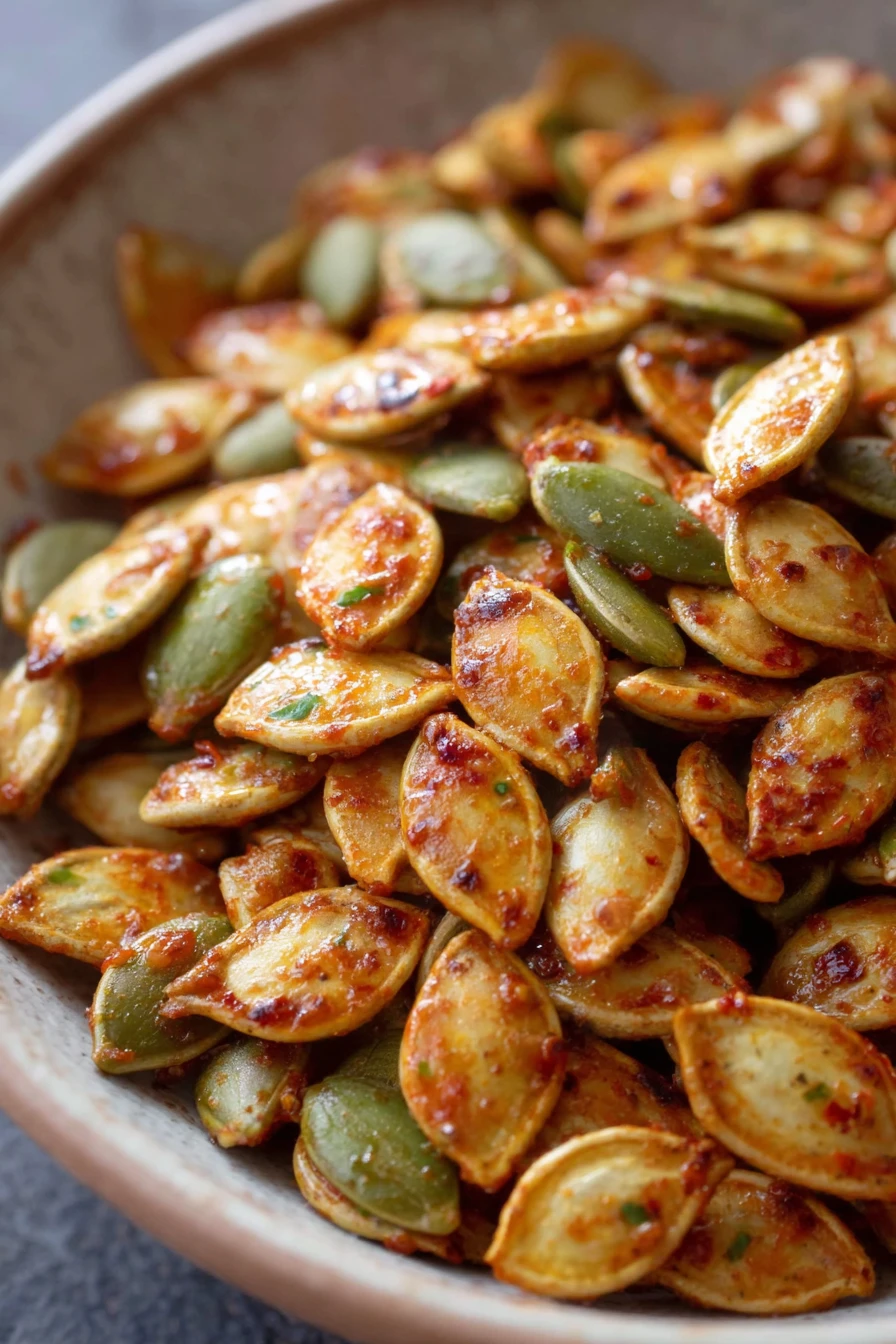 air fryer, chili lime, roasted, pumpkin seeds, crunchy, spicy, flavorful snack