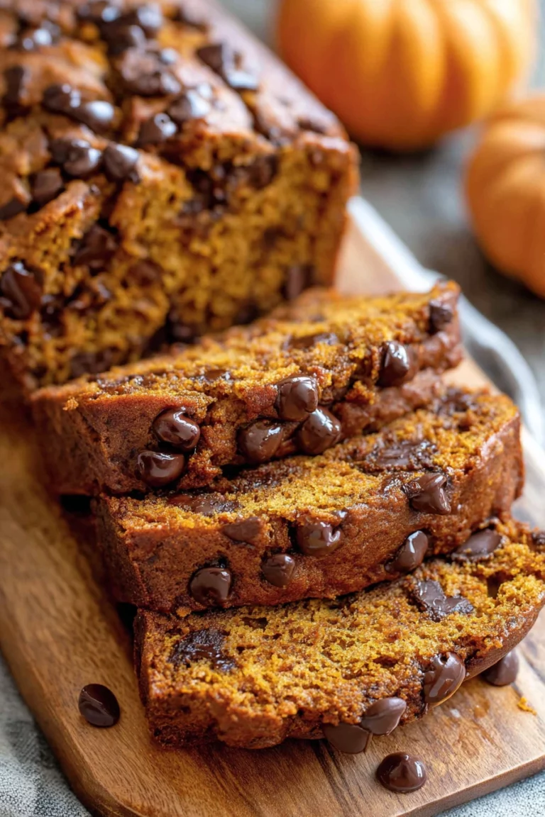 banana chocolate chip pumpkin bread, delicious, moist, flavorful, fall-inspired, sweet and indulgent