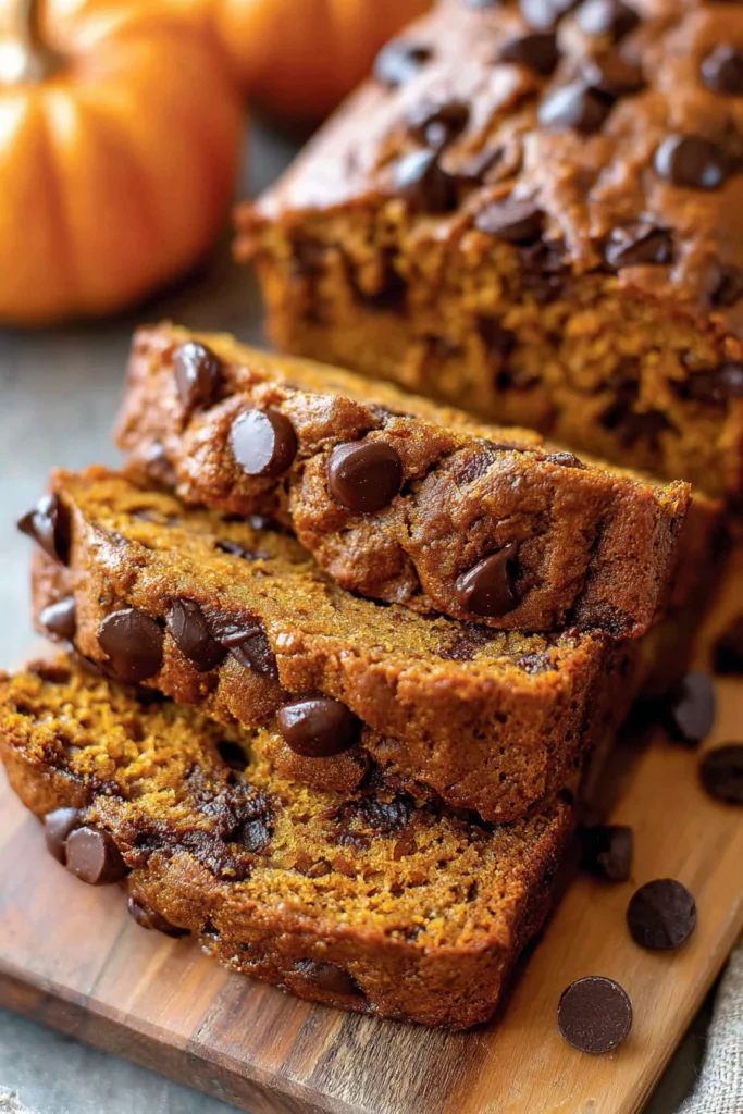 banana chocolate chip pumpkin bread, delicious, moist, flavorful, autumn-inspired, sweet and savory