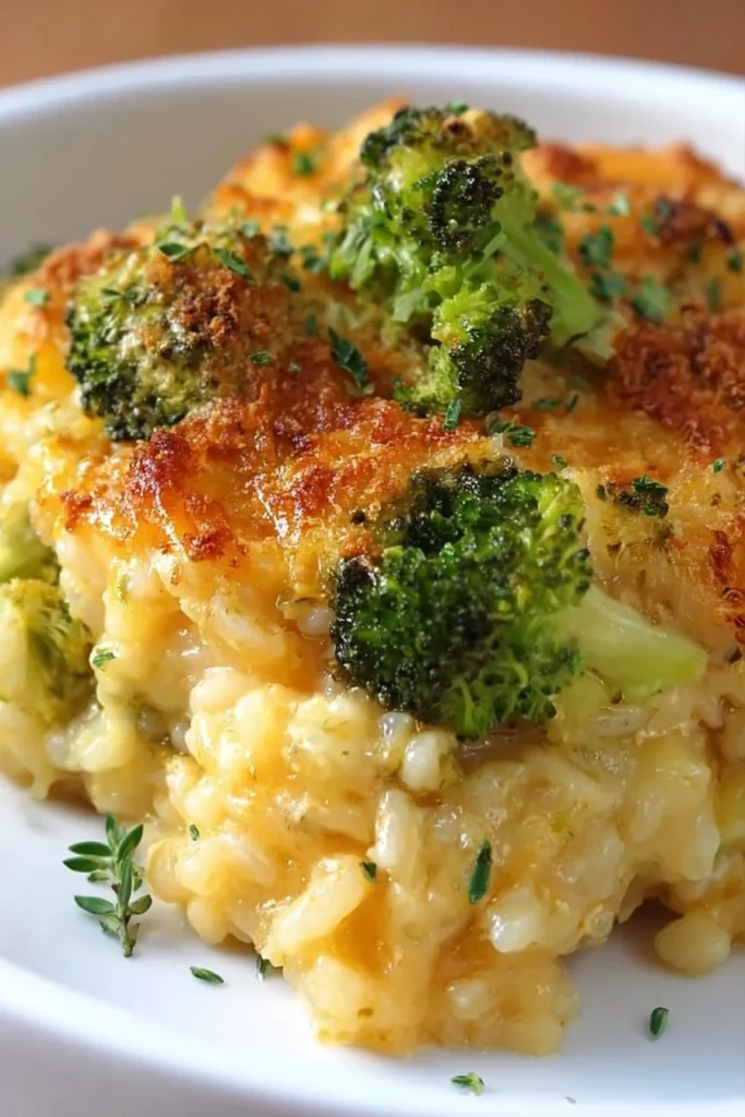 broccoli rice casserole, cheesy, flavorful, baked dish, nutritious