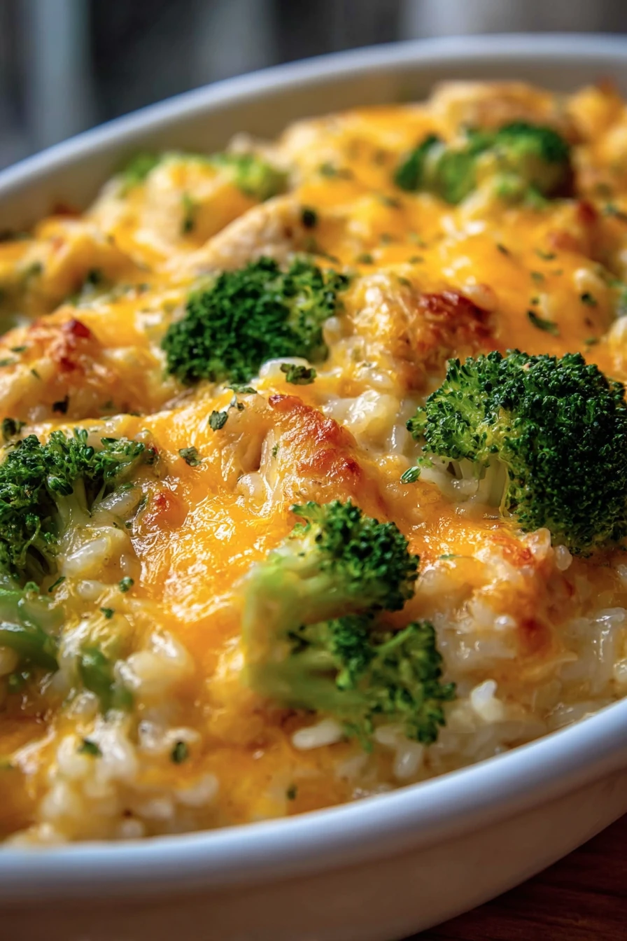 creamy, chicken broccoli rice, cheese, casserole, savory, flavorful, comforting