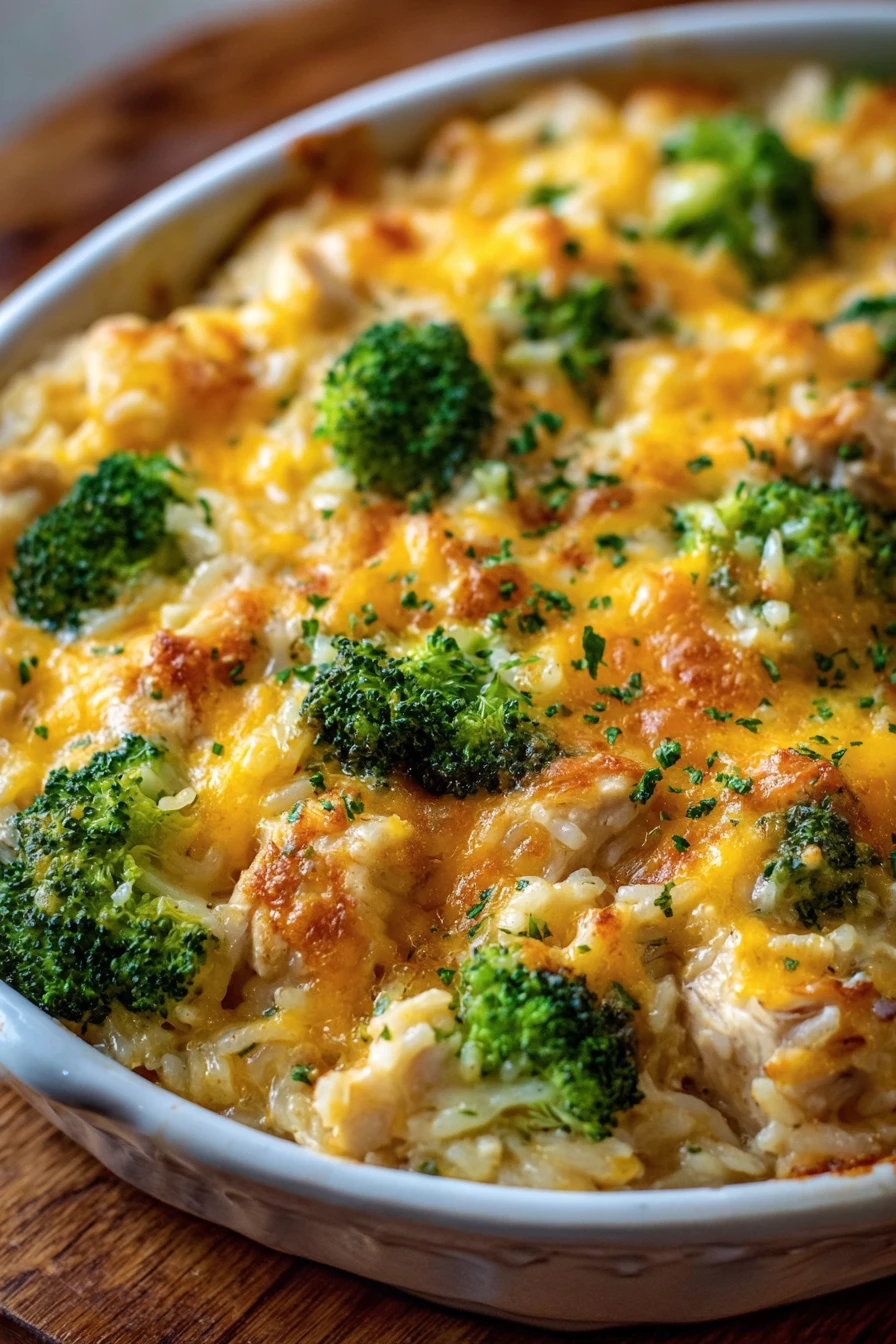 Creamy Chicken Broccoli Rice Cheese Casserole recipe step-by-step guide