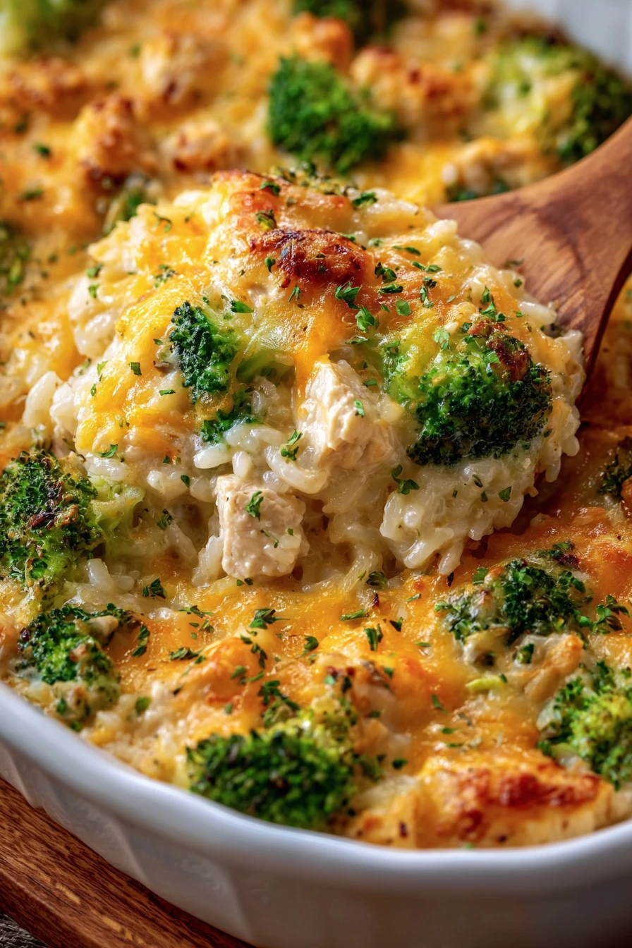 Creamy Chicken Broccoli Rice Cheese Casserole recipe step-by-step guide