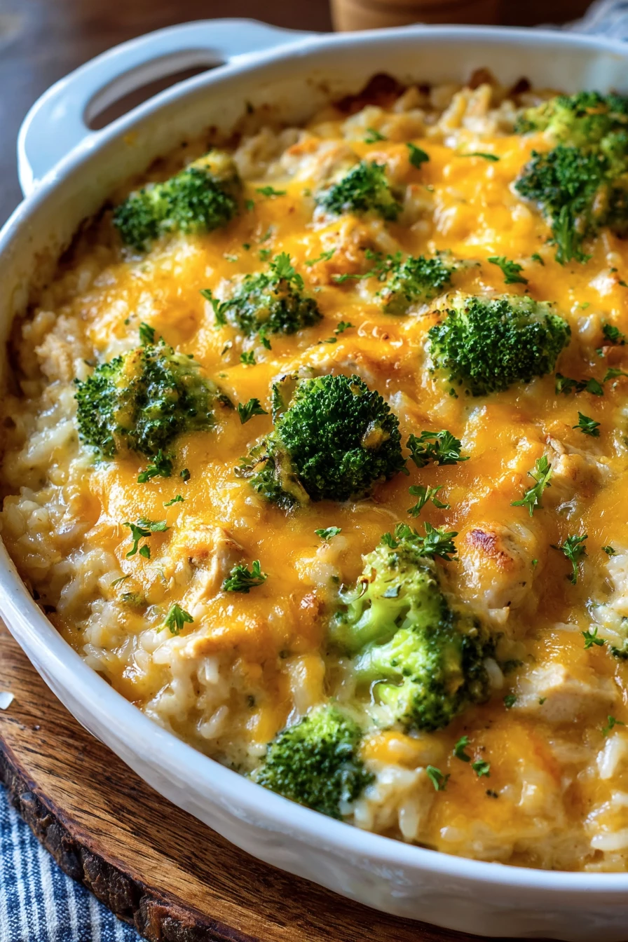 Creamy Chicken Broccoli Rice Cheese Casserole recipe step-by-step guide